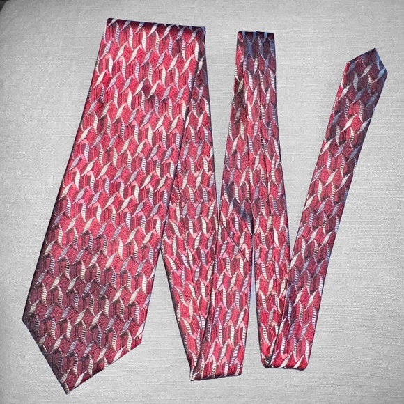 Lamberti Maroon & Cream Abstract Tie - Picture 6 of 6